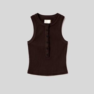 CITIZENS OF HUMANITY | Carolyn Tank Ribbed in Chocolate Brown